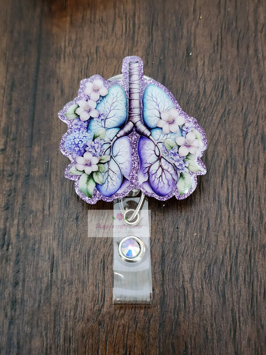 Floral lungs Badge reel