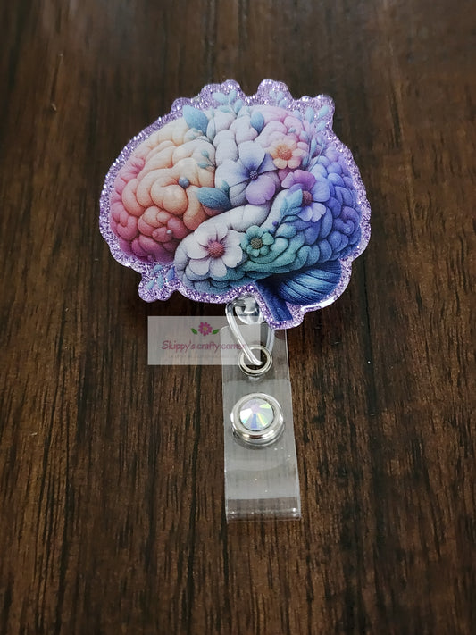 Floral Brain Badge Reel