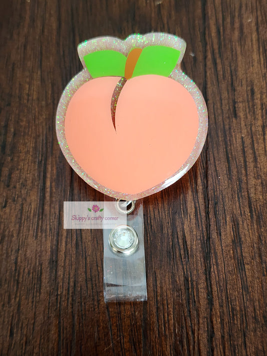 Peach badge reel