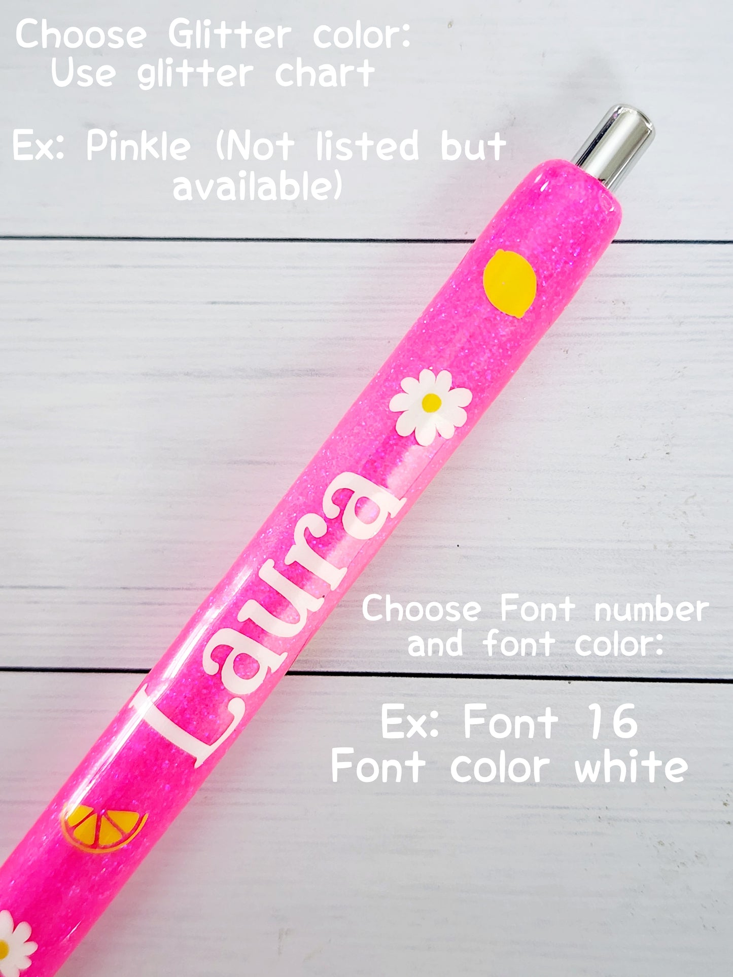 Personalized Lemon Glitter Pen