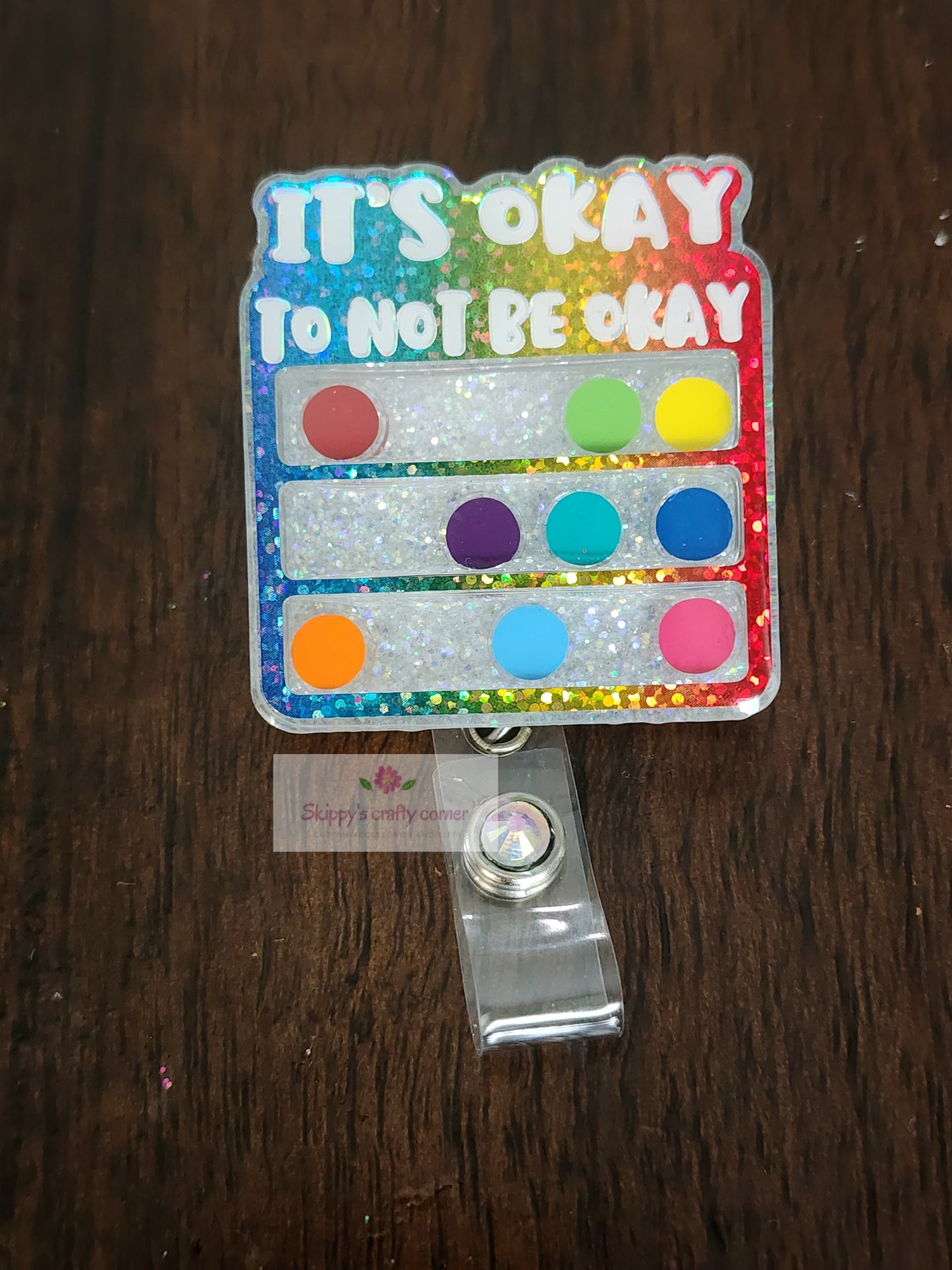 It's okay to not be okay badge reel| emotion badge reel| nurse badge reel| badge holder| badge clip| id holder| badge| therapist gift| name tag holder