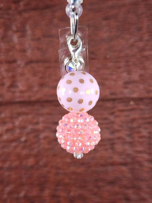 Poka dot pink bead charm