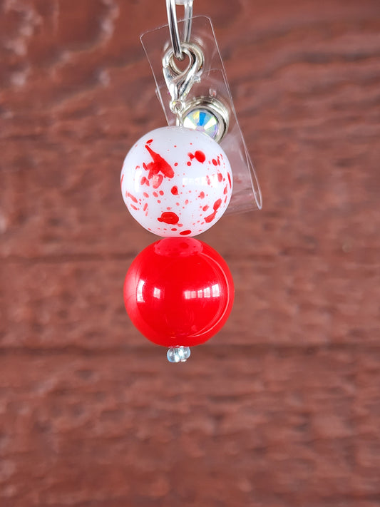 Red blood splat bead charm