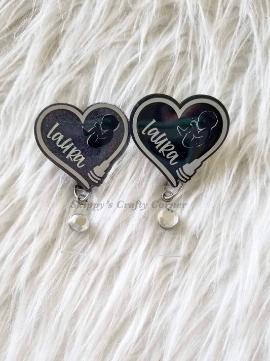 Ultrasound Badge Reel| Sonogram Heart Badge Reel| Sonographer Badge Reel| Id Holder| Nurse Gift| Badge Reel| Badge Holder| Ultrasound Tech