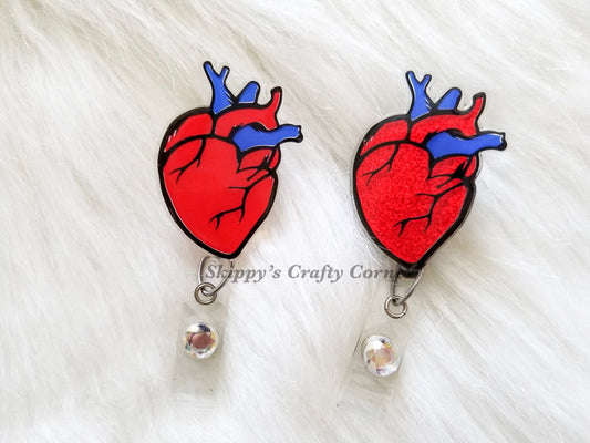 Anatomical Heart Badge Reel| Heart Badge Reel| Cardiac Badge Reel| Retractable Badge Reel| ID Holder| Cardio Nurse| interchangeable badge