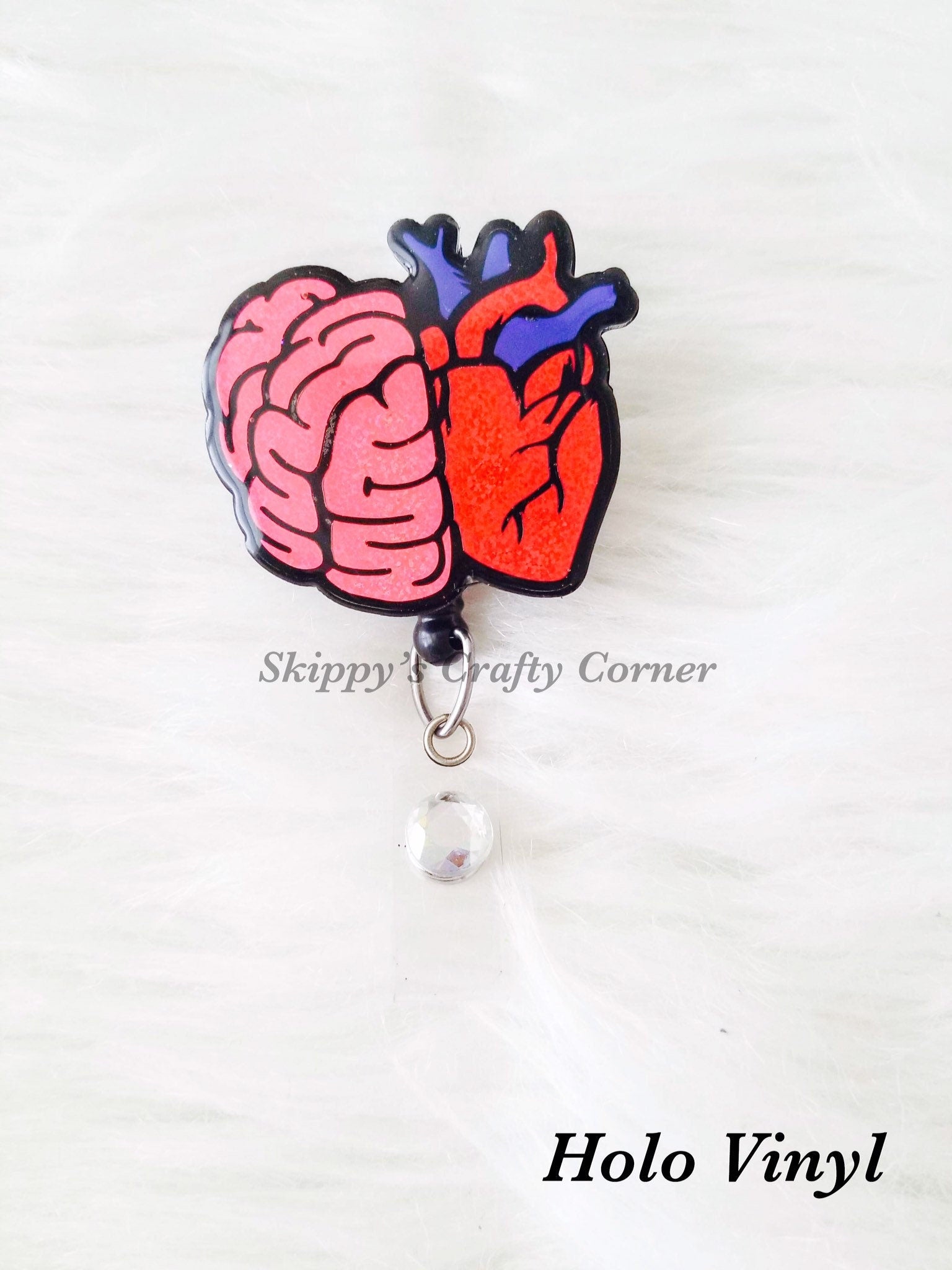 Anatomical Heart and brain badge reel| Anatomical heart badge reel| brain badge reel| Medical Badge reel| Id holder|Interchangeable badge