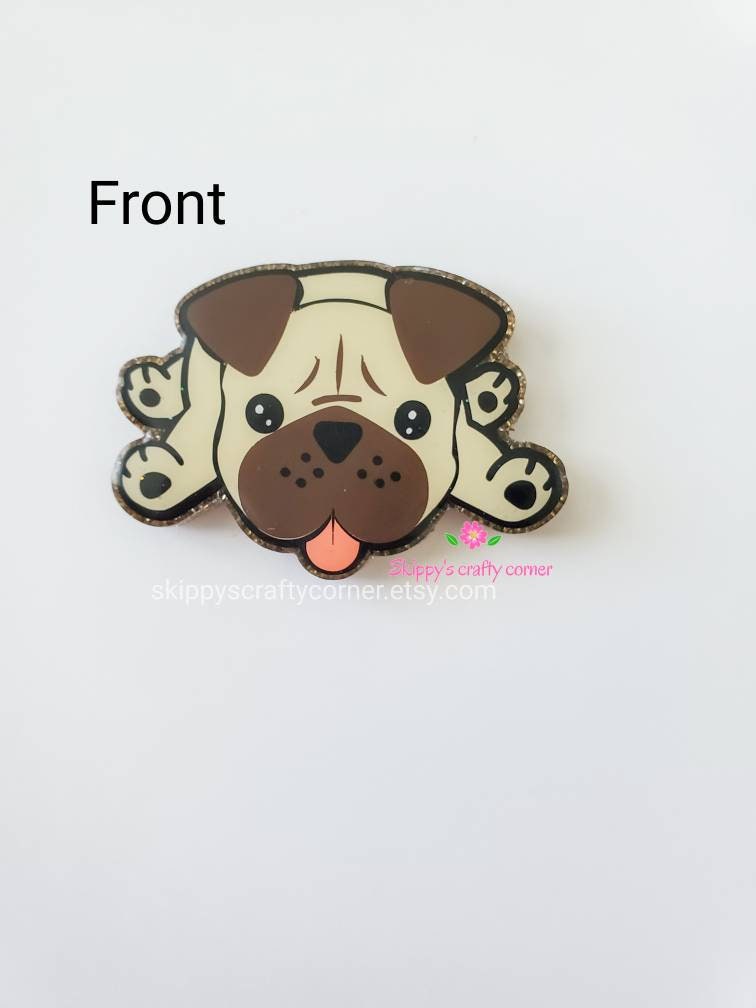 Pug badge reel| medical badge| Badge clip| retractable badge| ID holder| badge| Dog badge reel| badge gift|gift for vet tech|interchangeable