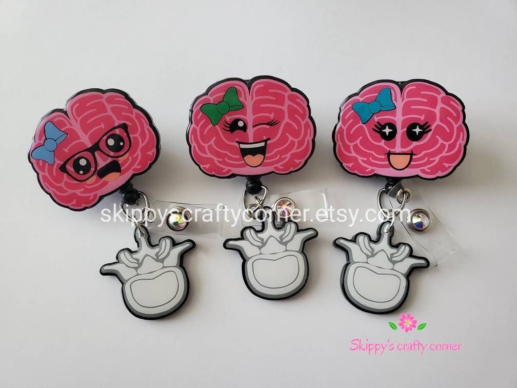 Brain Badge Reel| Brain Id holder| Brain Badge| Neurologists Badge Reel| Nurse ID Holder| Medical Id Holder| Nurse Gift| Neurologist Gift