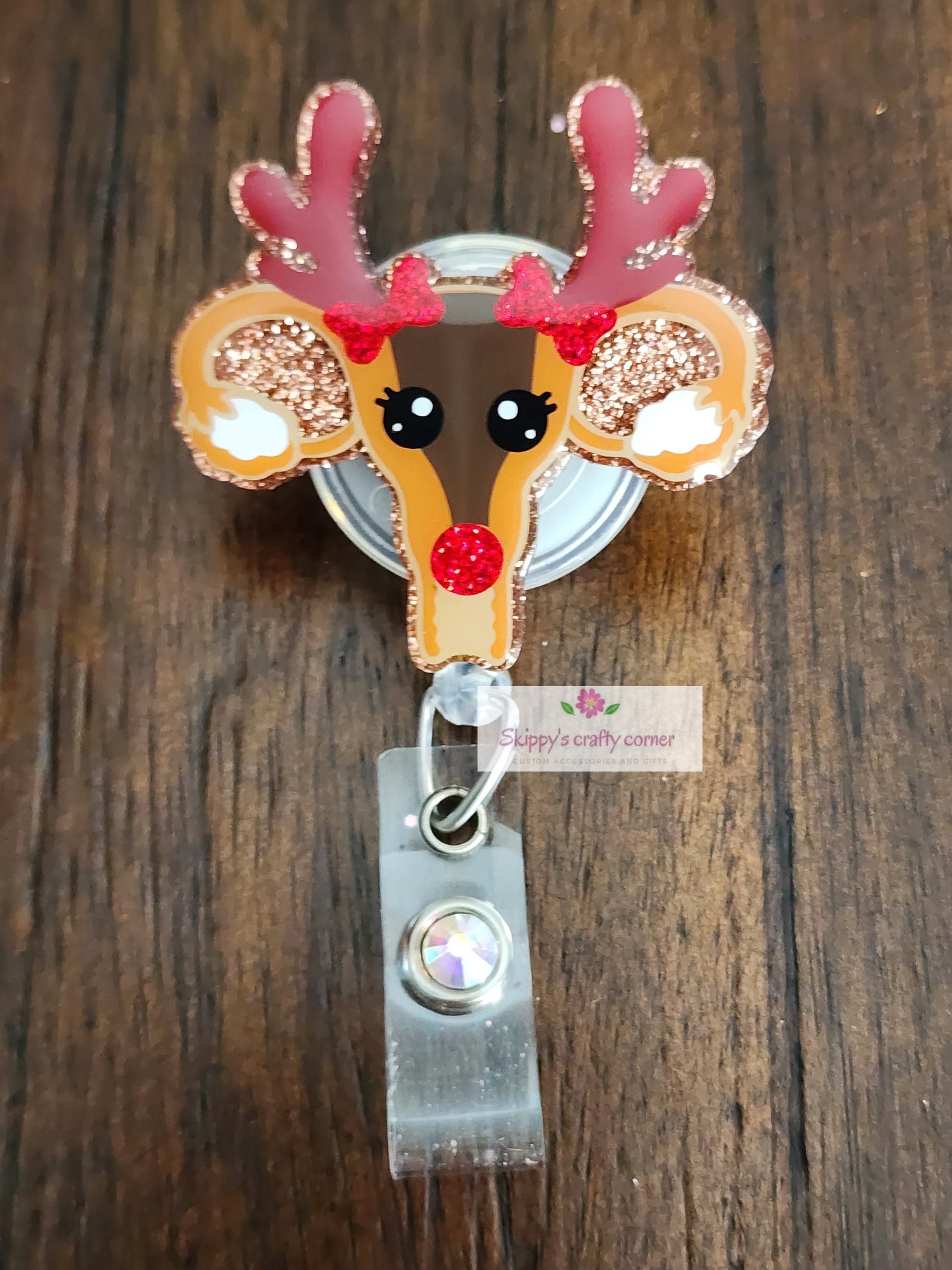 Reindeer uterus badge reel| uterus badge reel| obgyn badge reel| obgyn nurse badge reel| Christmas badge reel| Holiday badge| nurse gift