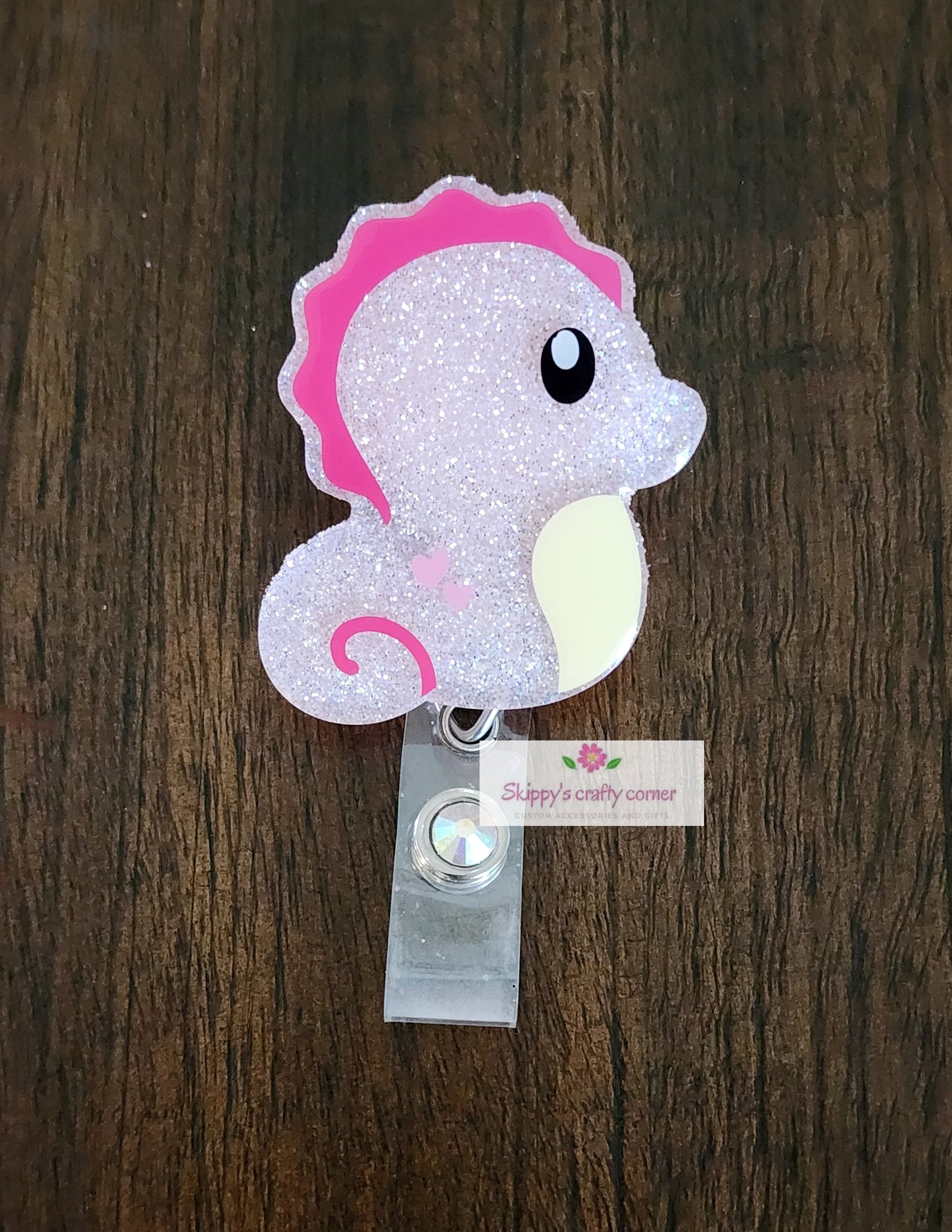 Seahorse badge reel| summer badge reel| beach badge reel| retractable badge| badge reel| badge holder| nurse badge reel| interchangeable