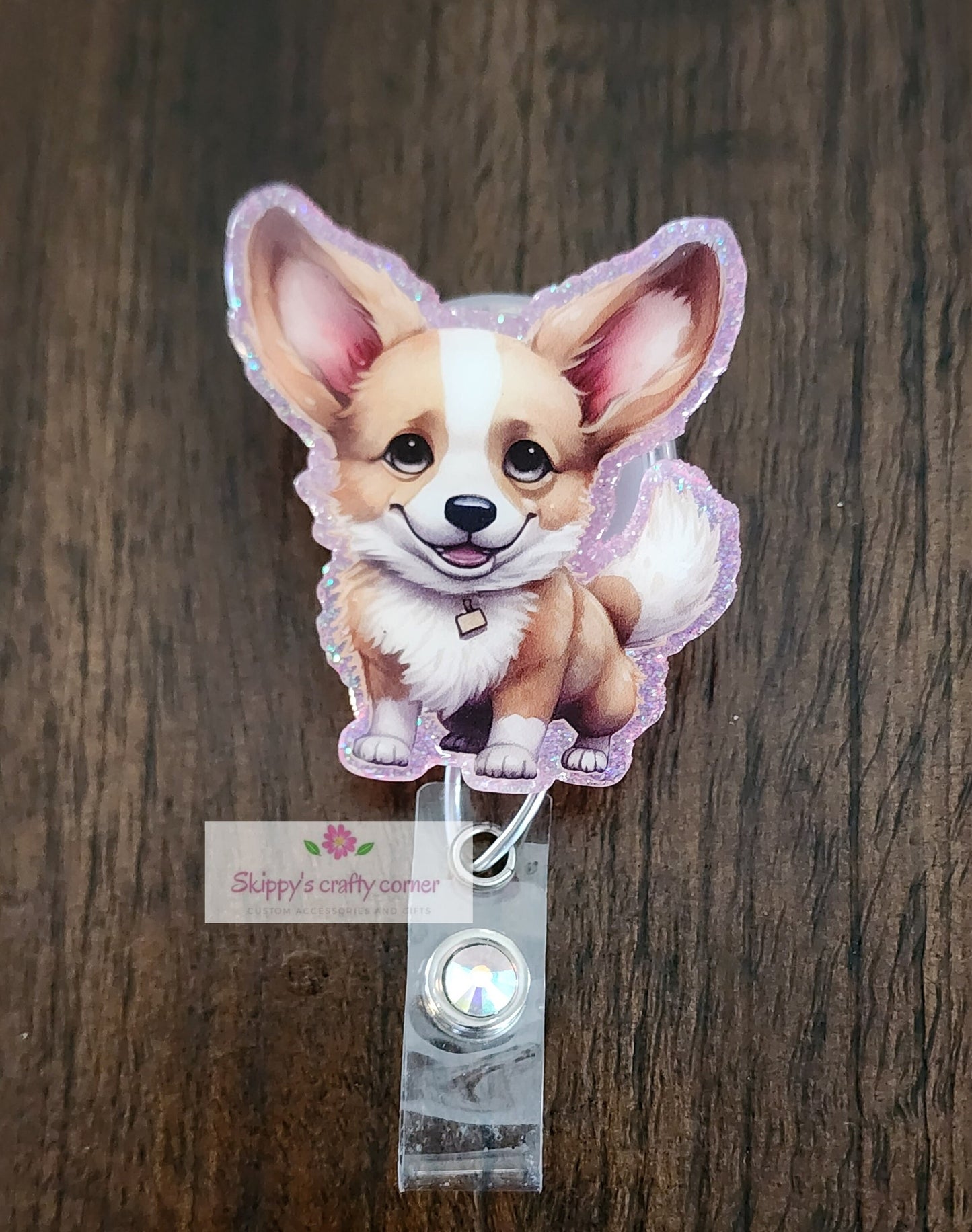 Corgi badge reel| dog badge reel| animal badge reel| puppy badge reel| vetanerian badge reel| vet tech badge reel| nurse badge| badge reel