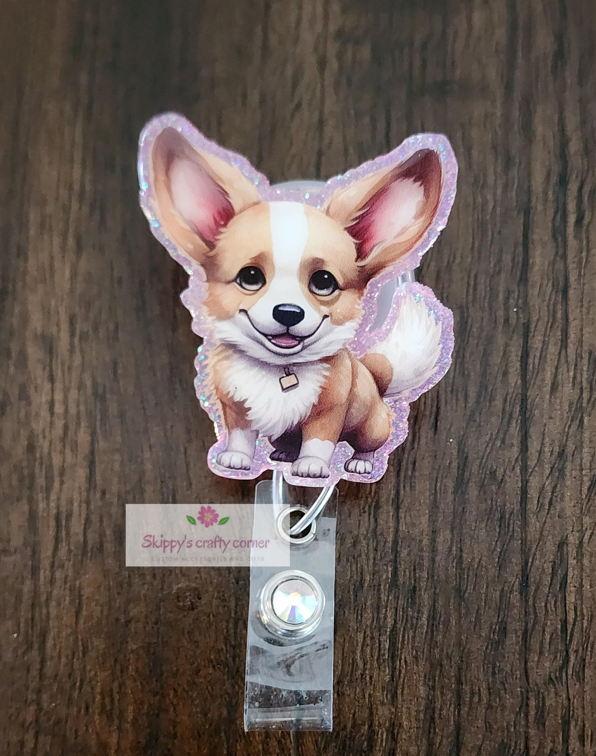 Corgi badge reel| dog badge reel| animal badge reel| puppy badge reel| vetanerian badge reel| vet tech badge reel| nurse badge| badge reel