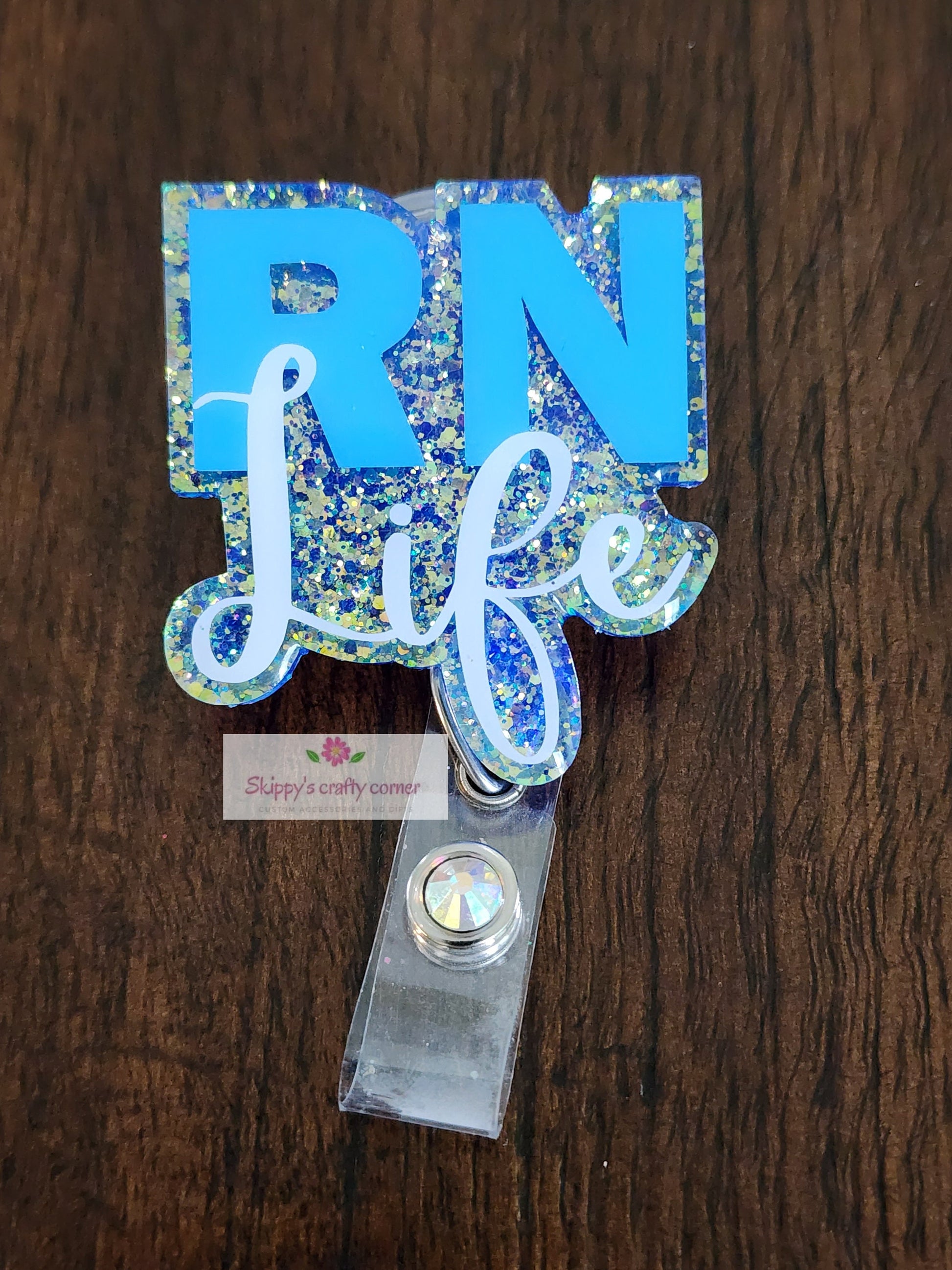 Register Nurse Badge Reel| Personalized badge holder|| RN Badge Clip|ID Holder| Retractable Badge Ree| RN Life badge reel| badge| glitter