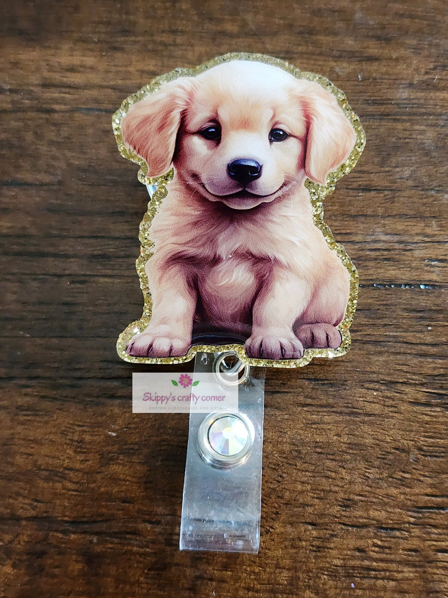 Golden Retriever badge reel| dog badge reel| animal badge reel| puppy badge reel| vetanerian badge reel| vet tech badge reel| nurse badge