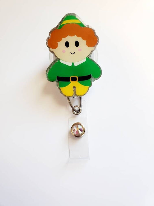 Elf badge reel| Christmas badge reel| Holiday badge reel| medical badge| retractable badge| Teacher id holder| nurse badge reel| badge clip