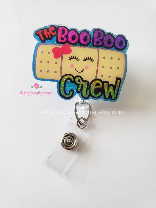 Boo boo crew badge reel| bandaid badge reel| badge clip| id holder| medical badge| wounded nurse badge| Nurse badge| retractable badge| gift