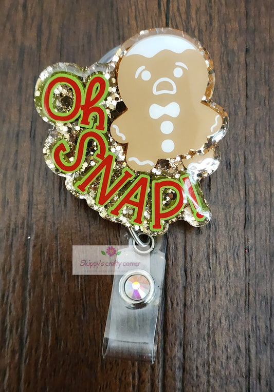 Oh snap badge reel| Holiday badge reel| badge reel| medical badge| Id holder| nurse badge| badge clip| funny badge reel| ortho badge reel