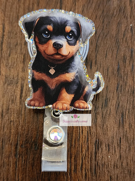 Rottweiler badge reel| dog badge reel| animal badge reel| puppy badge reel| vetanerian badge reel| vet tech badge reel| nurse badge| badge