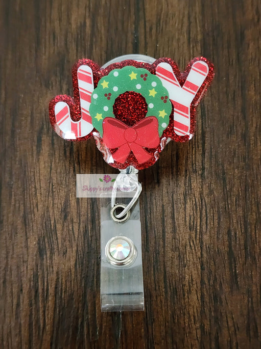 Joy badge reel| Holiday badge reel| Christmas badge reel| Medical badge reel| Teacher id holder| Interchangeable badge