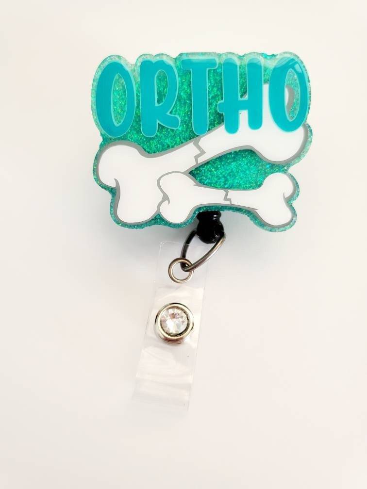 Ortho badge reel| Ortho badge holder| badge clip| id holder| medical badge| retractable badge| Ortho gift| glitter badge| badge