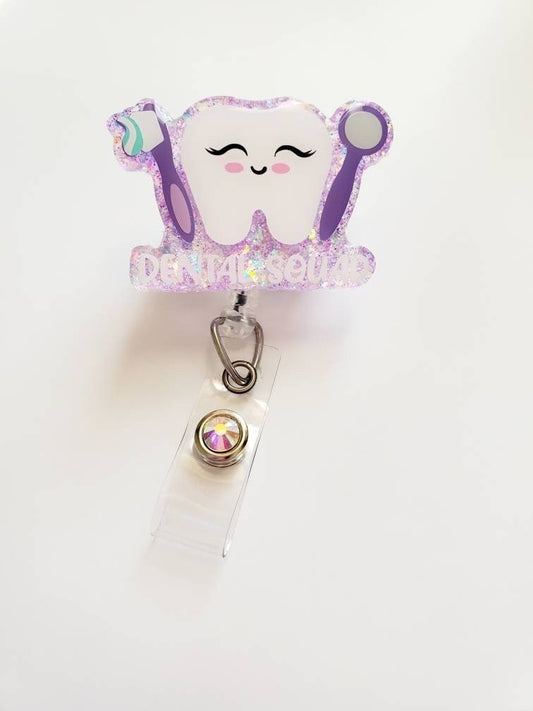 Dental Squad badge reel| Dentist badge reel| Badge holder| badge clip| id holder| Retractable badge| Dentist gift| Badge holder| badge