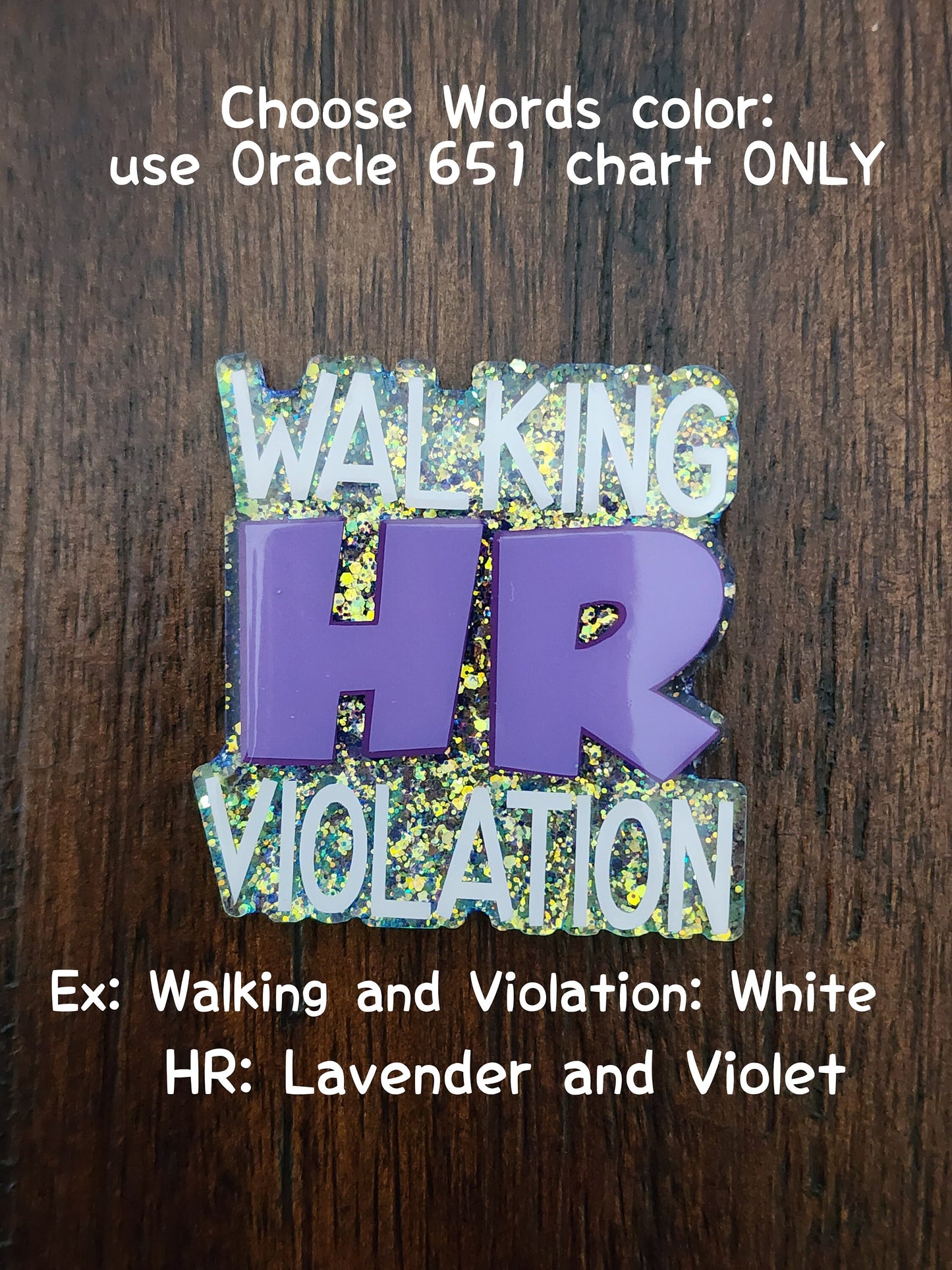 Walking HR Violation badge reel| funny badge reel| badge holder| badge clip| id holder| badge reel funny| personalized badge| glitter badge|