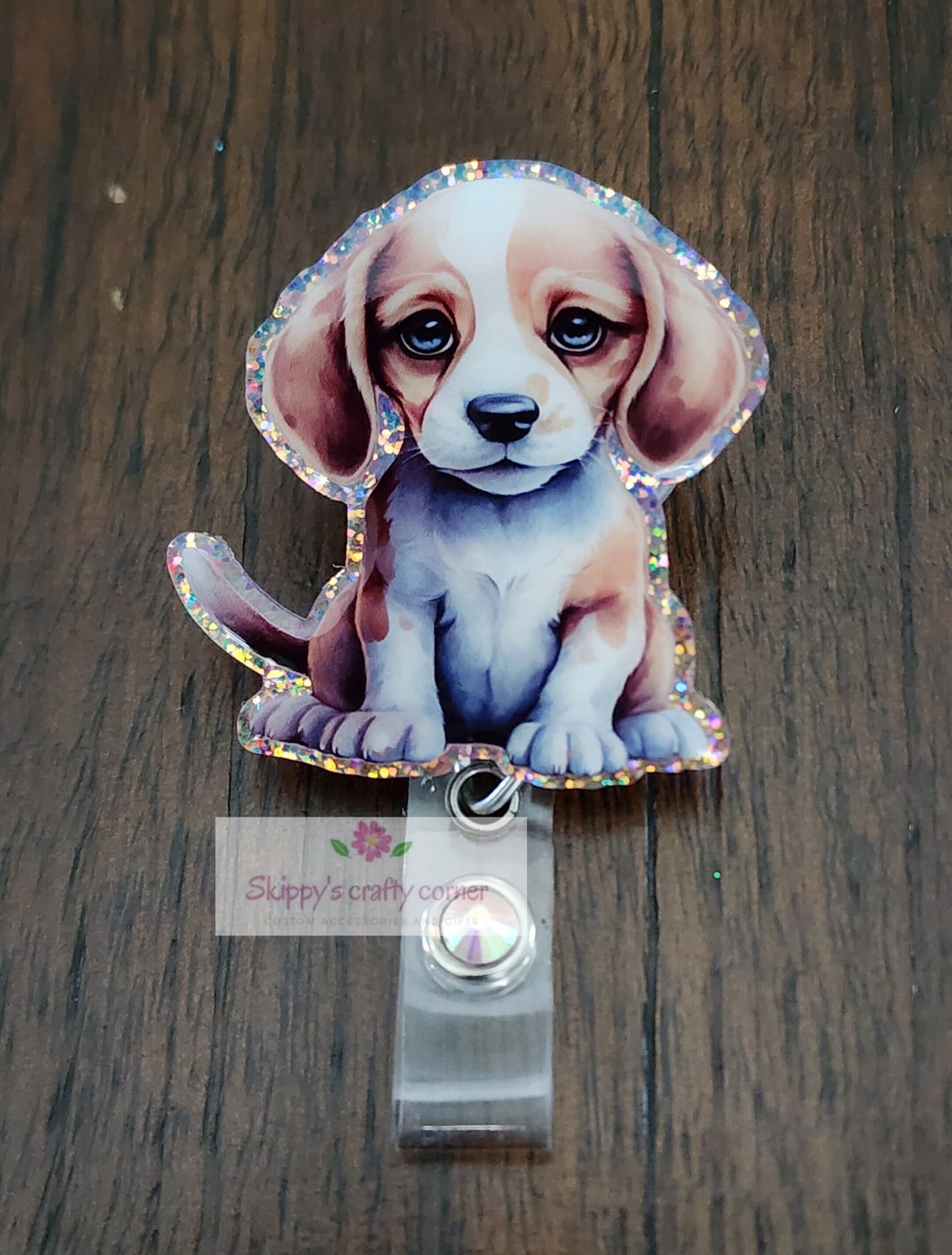 Beagle badge reel| dog badge reel| animal badge reel| puppy badge reel| vetanerian badge reel| vet tech badge reel| nurse badge| badge reel