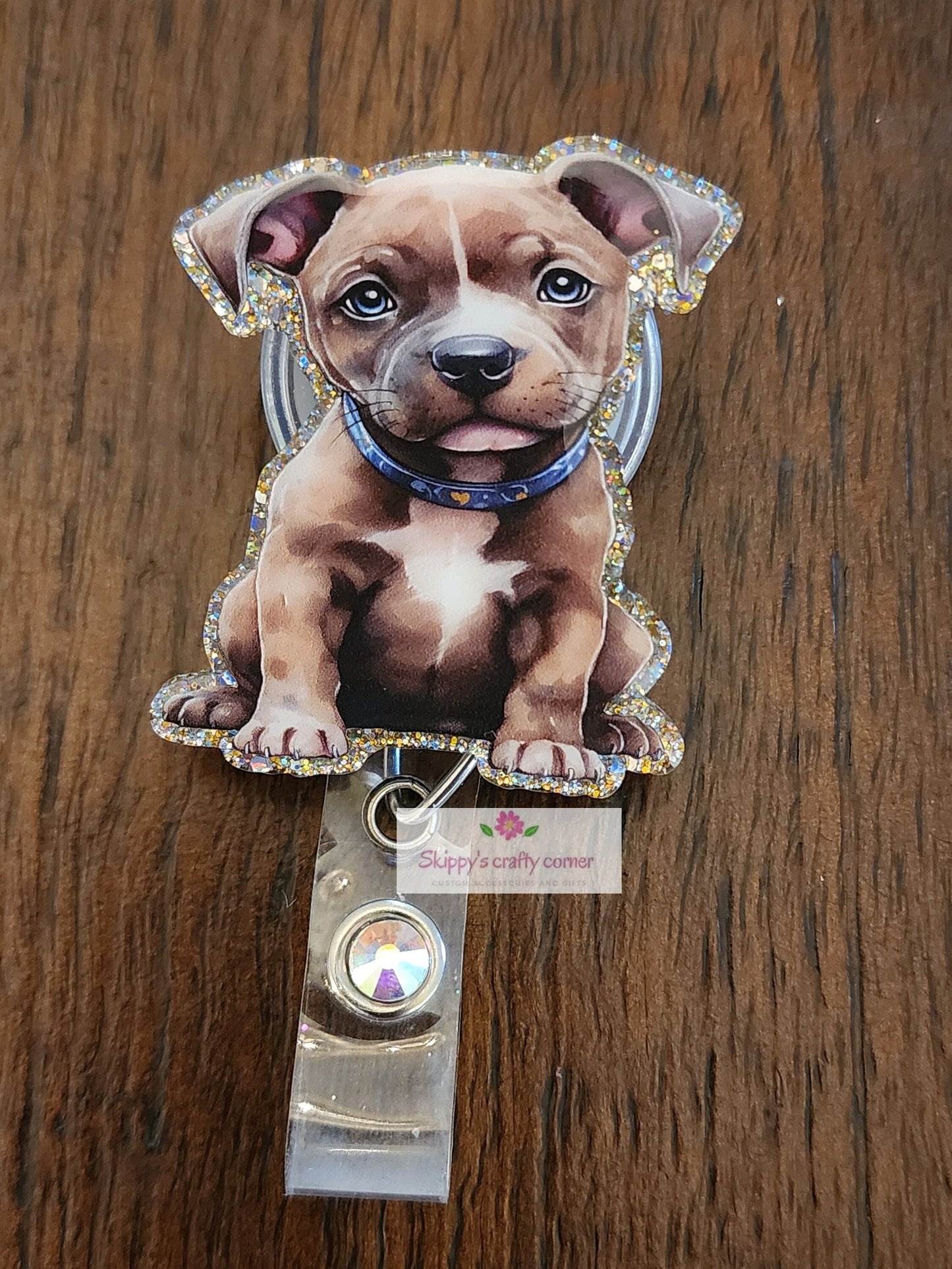 Pit bull badge reel| dog badge reel| animal badge reel| puppy badge reel| vetanerian badge reel| vet tech badge reel| Interchangeable badge