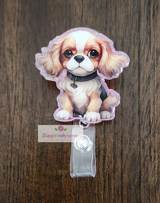 Cavalier King badge reel| dog badge reel| animal badge reel| puppy badge reel| vetanerian badge reel| vet tech badge reel| nurse badge