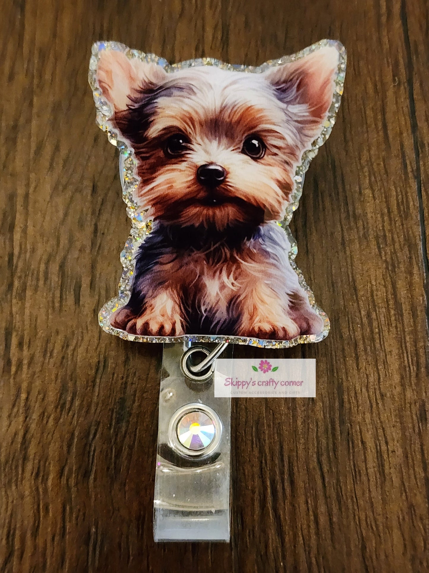 Yorkie badge reel| dog badge reel| animal badge reel| puppy badge reel| vetanerian badge reel| vet tech badge reel| Interchangeable badge