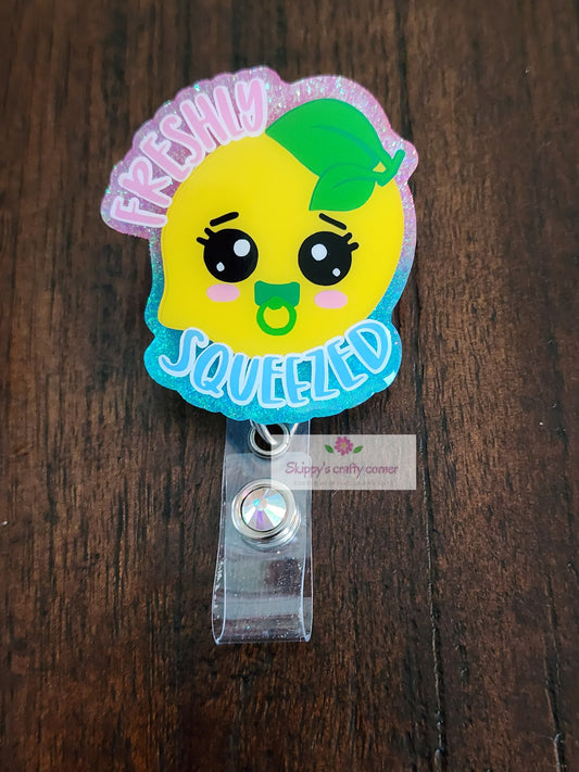 Freshly Squeezed badge reel| Nurse badge reel|L&D badge reel| badge holder| lemon badge reel| badge holder| Retractable badge| id holder