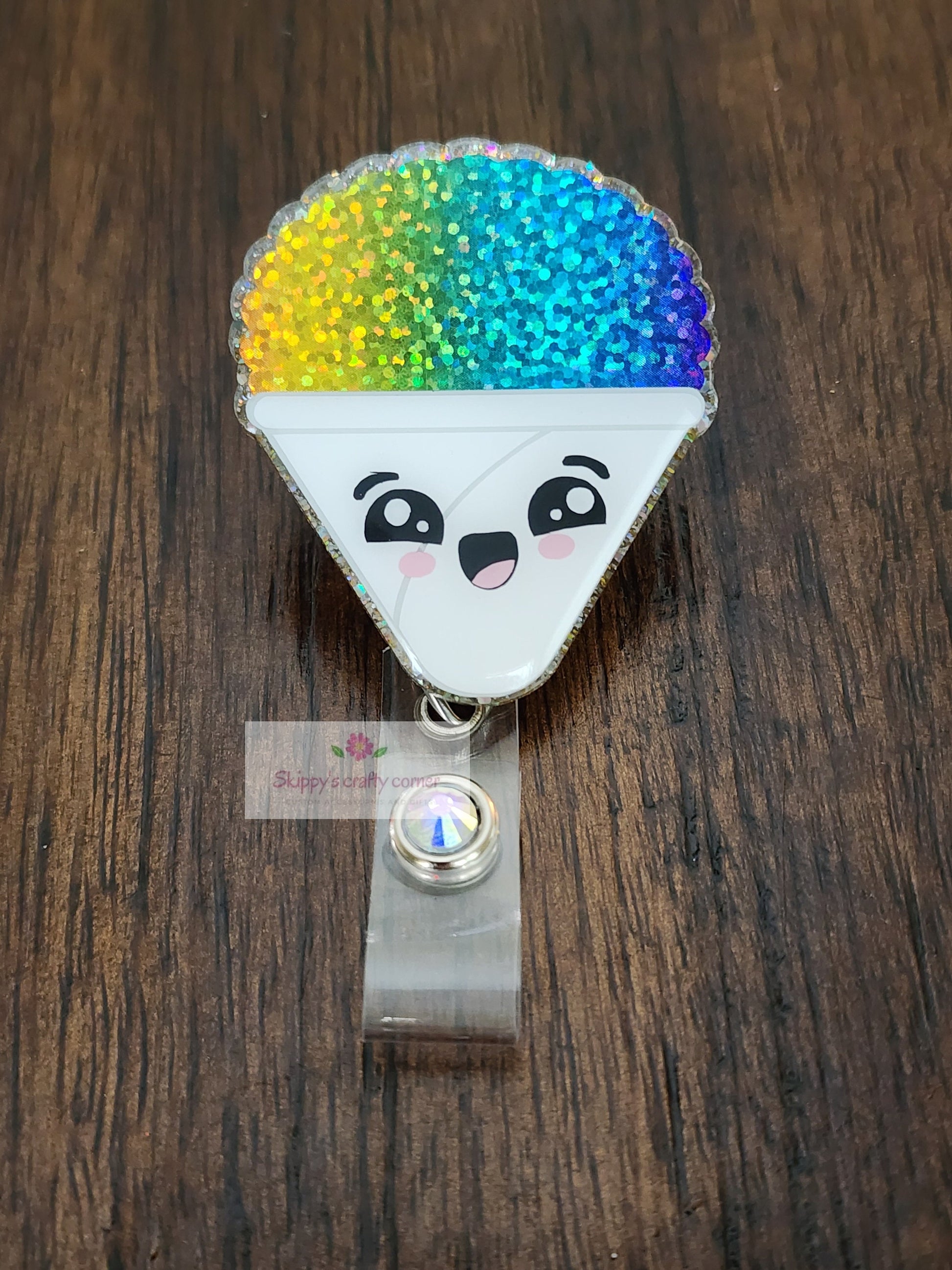 Snowcone badge reel| summer badge holder| id holder| medical badge| retractable badge| nurse badge reel| Teacher id holde