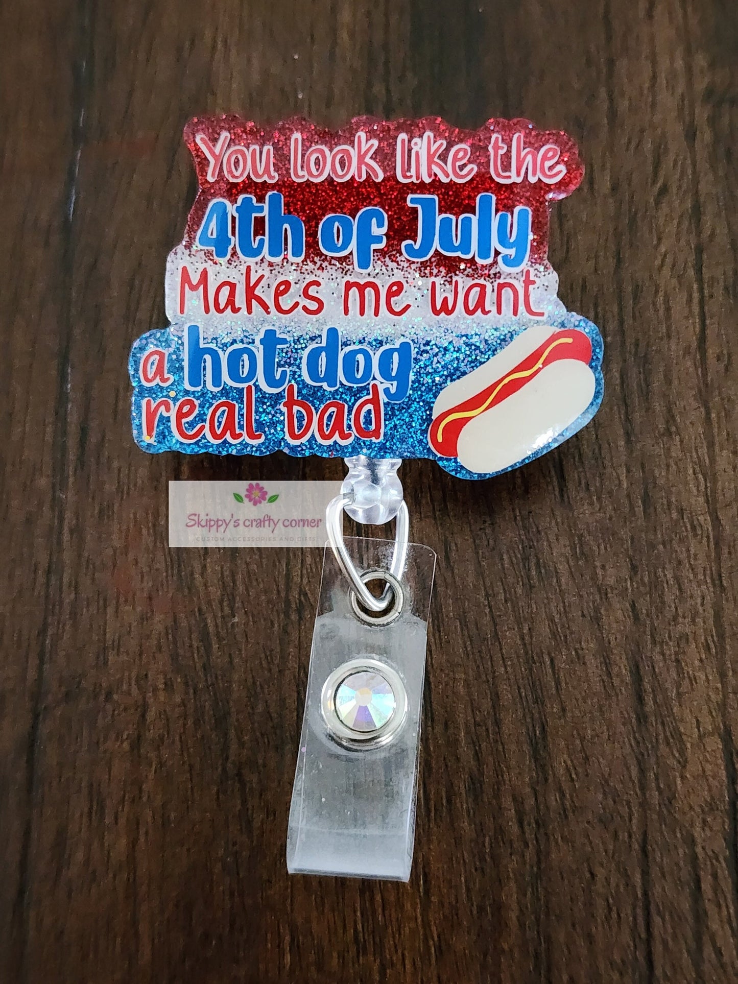 4th of July badge reel| Holiday badge reel| badge reel| medical badge| Id holder| nurse badge| badge clip| interchangeable badge reel