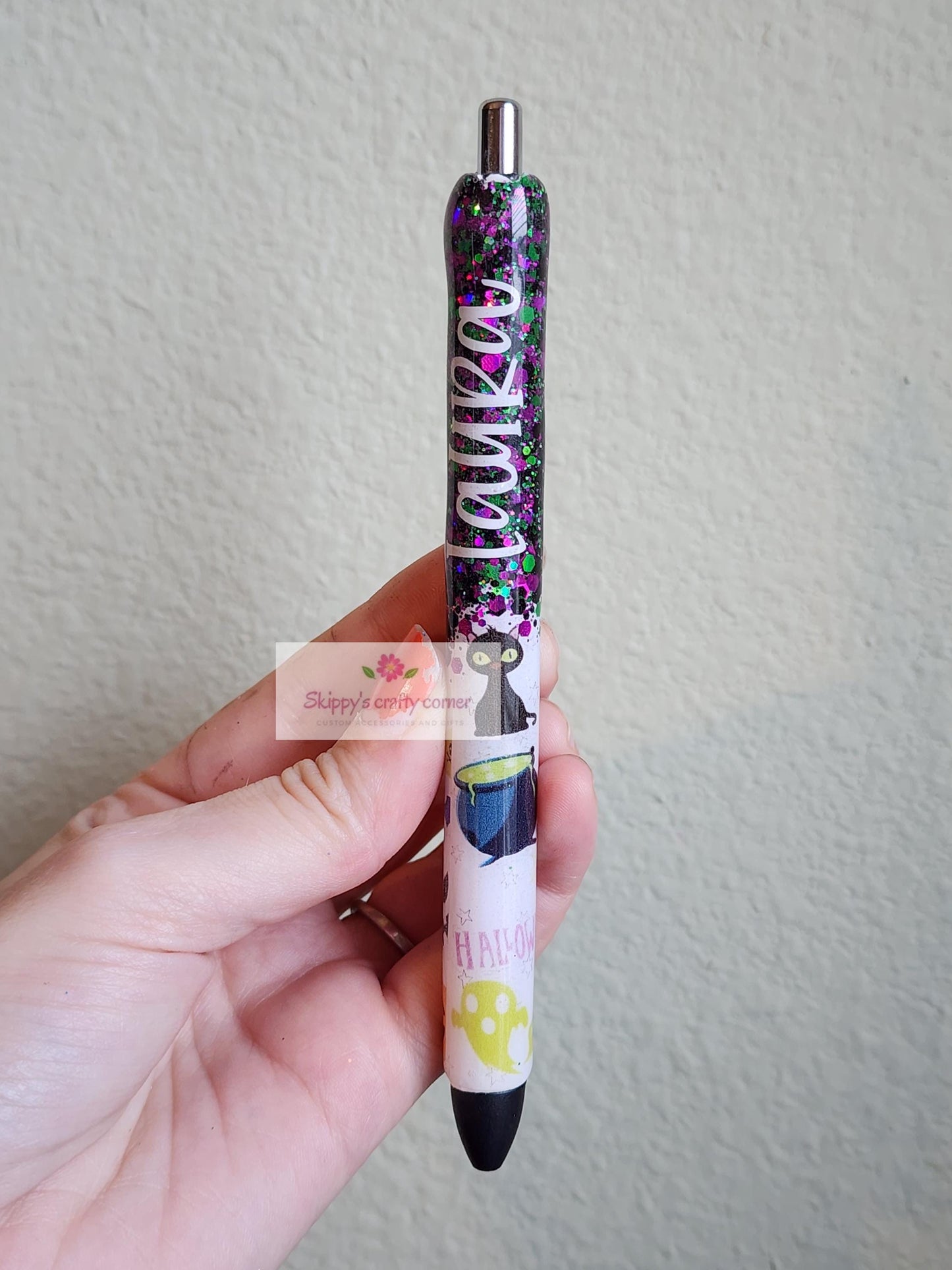 Halloween Spooky glitter pen| Halloween glitter pen| ghost glitter Pen| glitter pen| personalized glitter pen| Halloween pens| pens