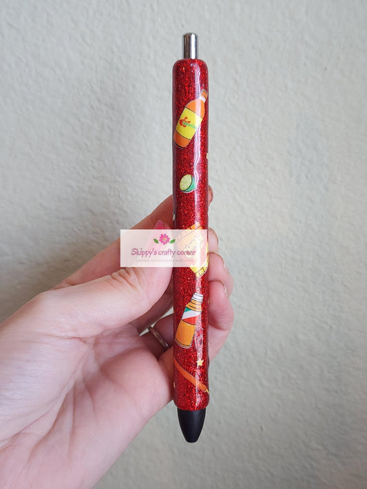 Personalized Mexican Snacks glitter pen| summer pen| nurse pen| glitter pen| pens| customized pens| glitter pens| Food pens| season pens