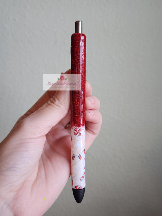 Christmas junkie glitter pen| christmas glitter pen| winter glitter Pen| glitter pen| personalized glitter pen| christmas pens| pens