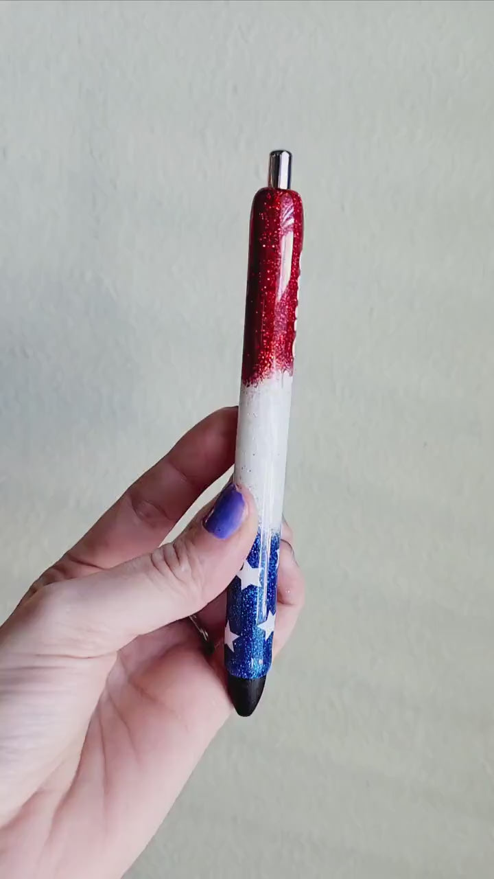 4th of July pen| holiday glitter pen| personalized pen| glitter pen| summer pen| nurse gift| Teacher gift| pen lover gift