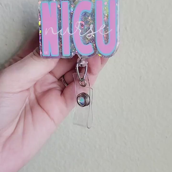 NICU Nurse badge reel| medical badge| Nurse badge reel| badge holder| Id holder| badge reel| retractable badge| interchangeable badge