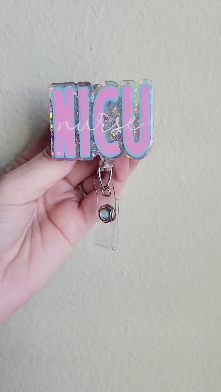 NICU Nurse badge reel| medical badge| Nurse badge reel| badge holder| Id holder| badge reel| retractable badge| interchangeable badge