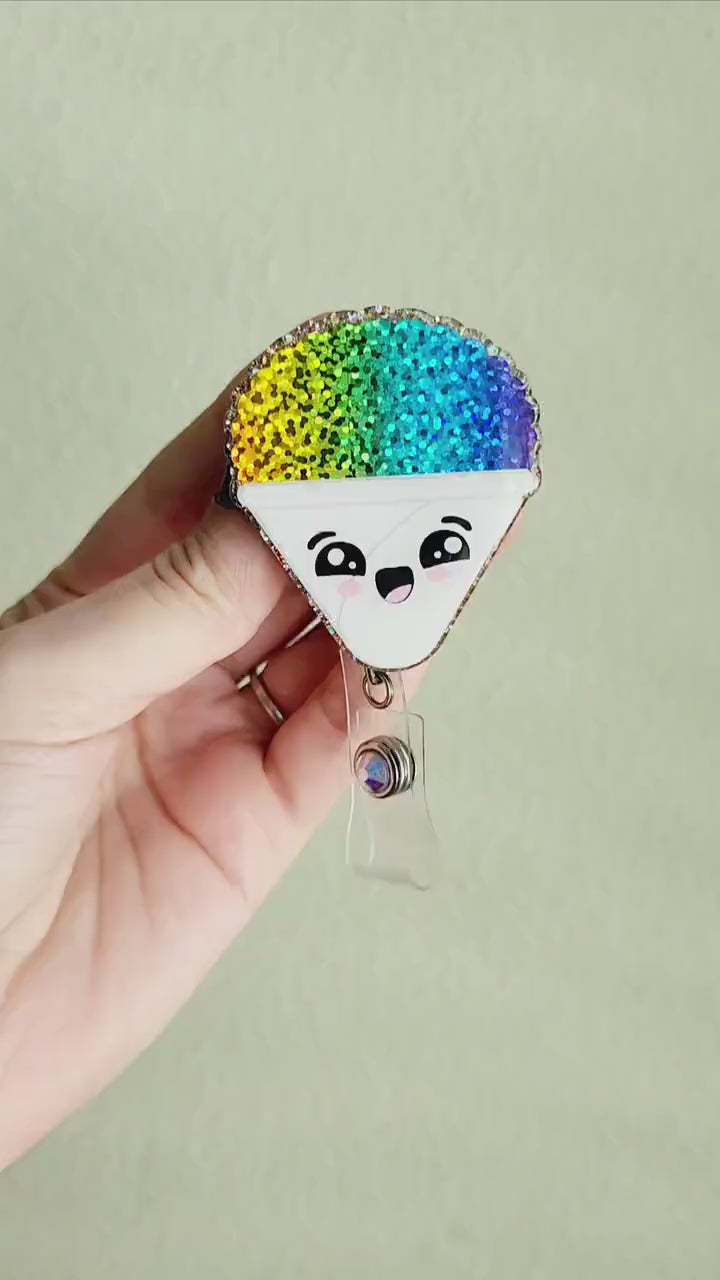 Snowcone badge reel| summer badge holder| id holder| medical badge| retractable badge| nurse badge reel| Teacher id holde