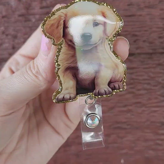 Golden Retriever badge reel| dog badge reel| animal badge reel| puppy badge reel| vetanerian badge reel| vet tech badge reel| nurse badge