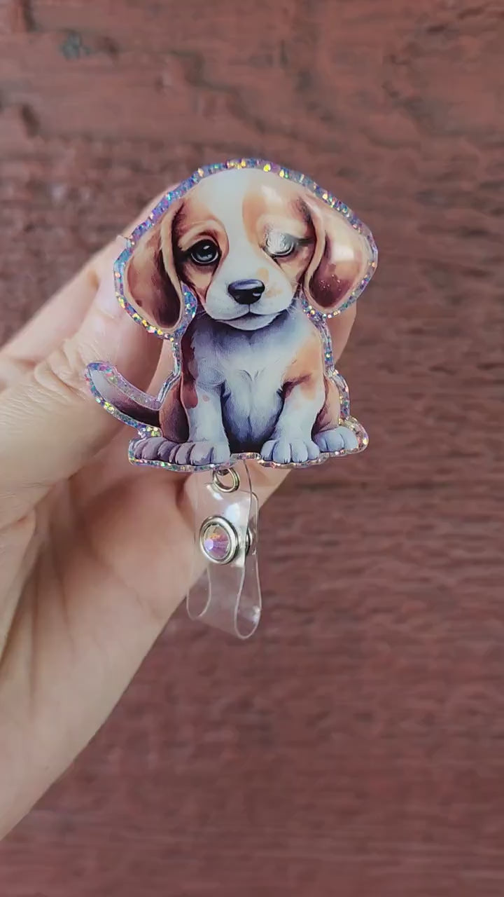 Beagle badge reel| dog badge reel| animal badge reel| puppy badge reel| vetanerian badge reel| vet tech badge reel| nurse badge| badge reel