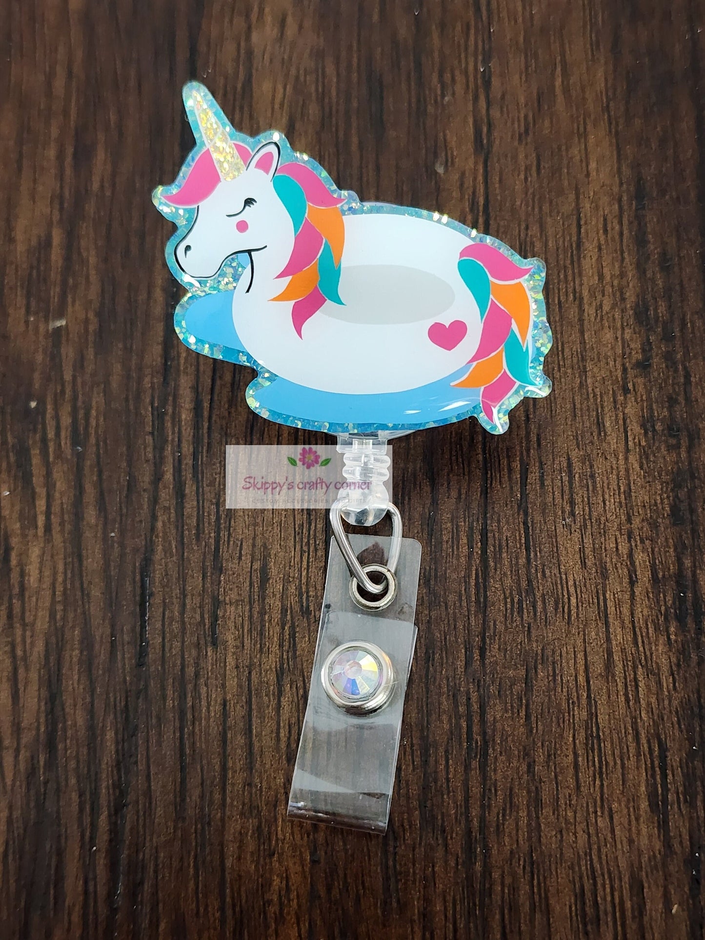 Unicorn Floatie badge reel| summer badge reel| badge holder| badge reel| badge clip| id holder| medical badge| Flamingo badge reel| badge